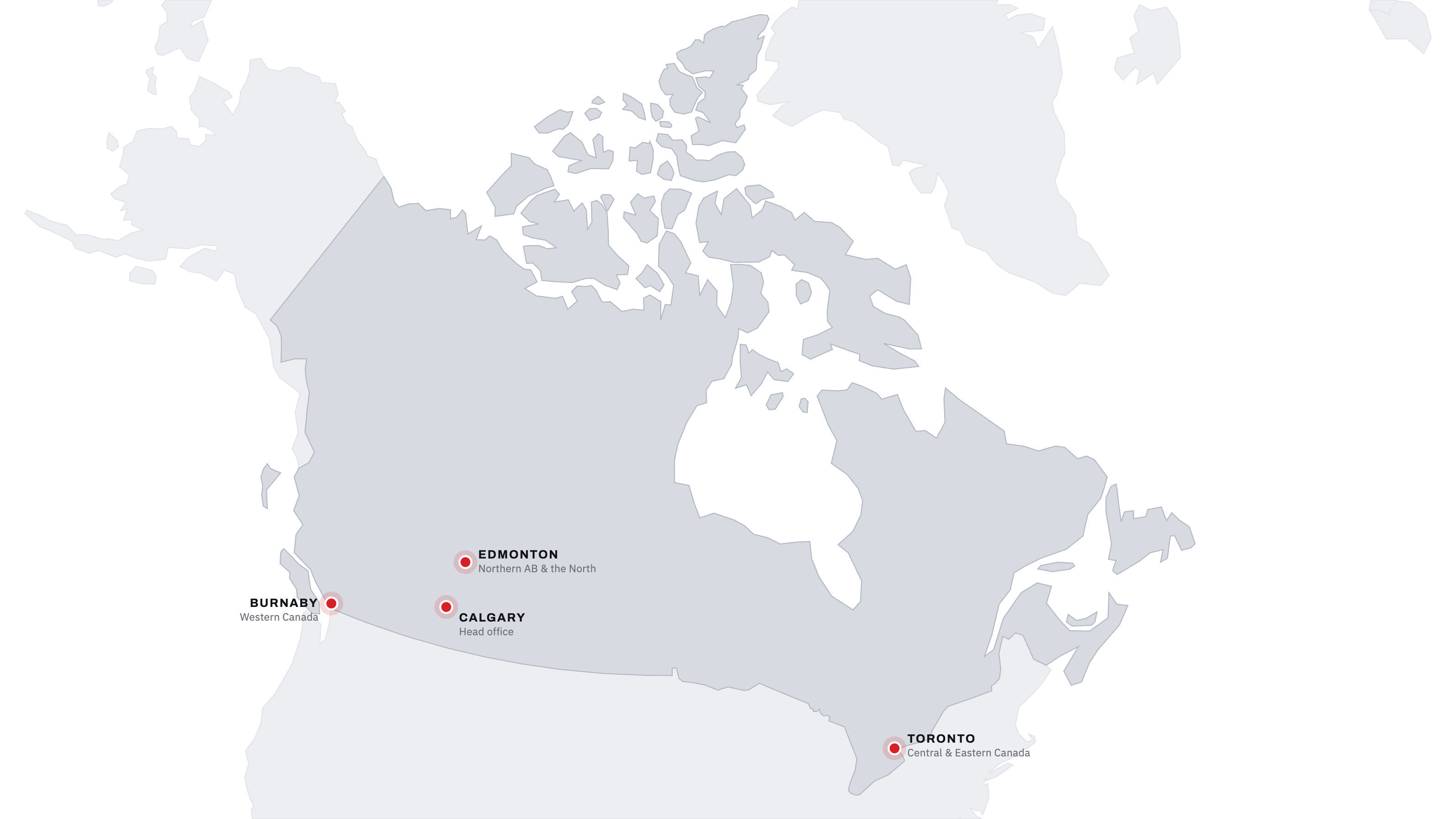 Pro Cut Diamond Products locations across Canada: Burnaby, Calgary, Edmonton and Toronto